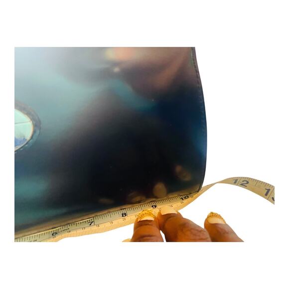 Guess Womens G Goldware Logo Kiss Lock Hobo Leather Black Shoulder Bag Y2K 2000 - Picture 5 of 12